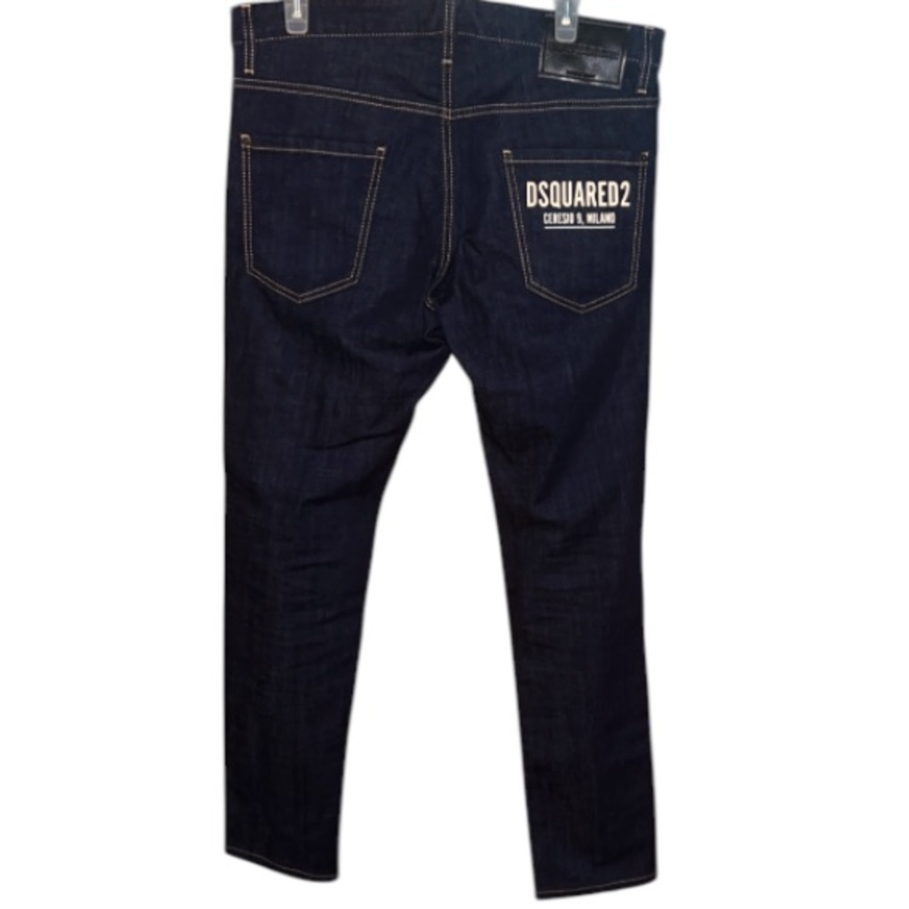 DSQUARED2 Cool Guy Jean in Dark Wash Denim logo print slim-fit jeans size 48 - Picture 9 of 12